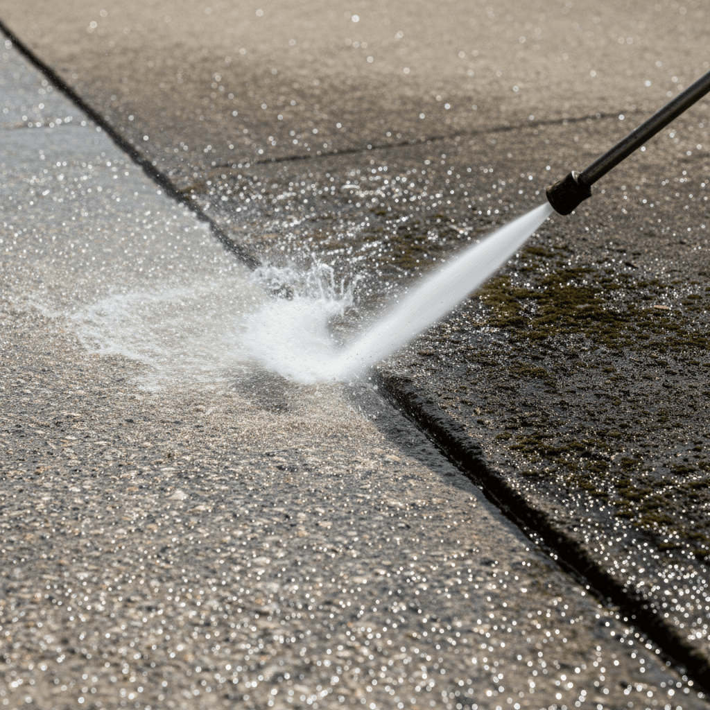 Toronto driveway half cleaned showing stark before and after contrast